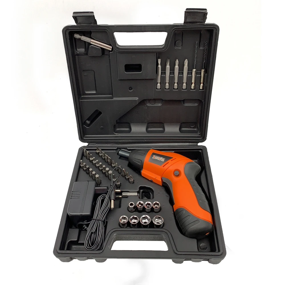 KCS615-C46B 4.8V Lithium battery Cordless Screwdriver LED folded handle 46pcs double blister packing quality tool set factory