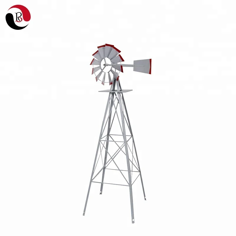 Grey Yard Garden Metal Ornamental Windmill Weather Vane Weather Resistant