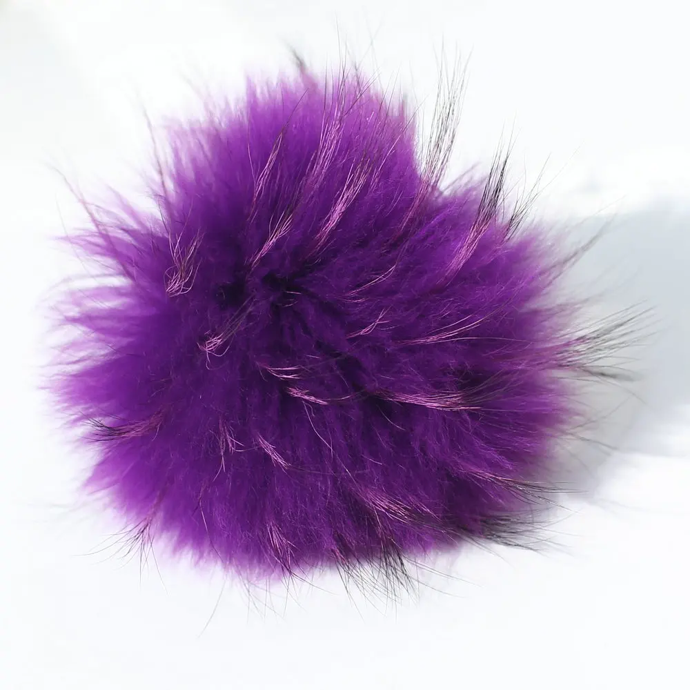 wholesale raccoon fur ball/pompons 7-18CM orange pompom