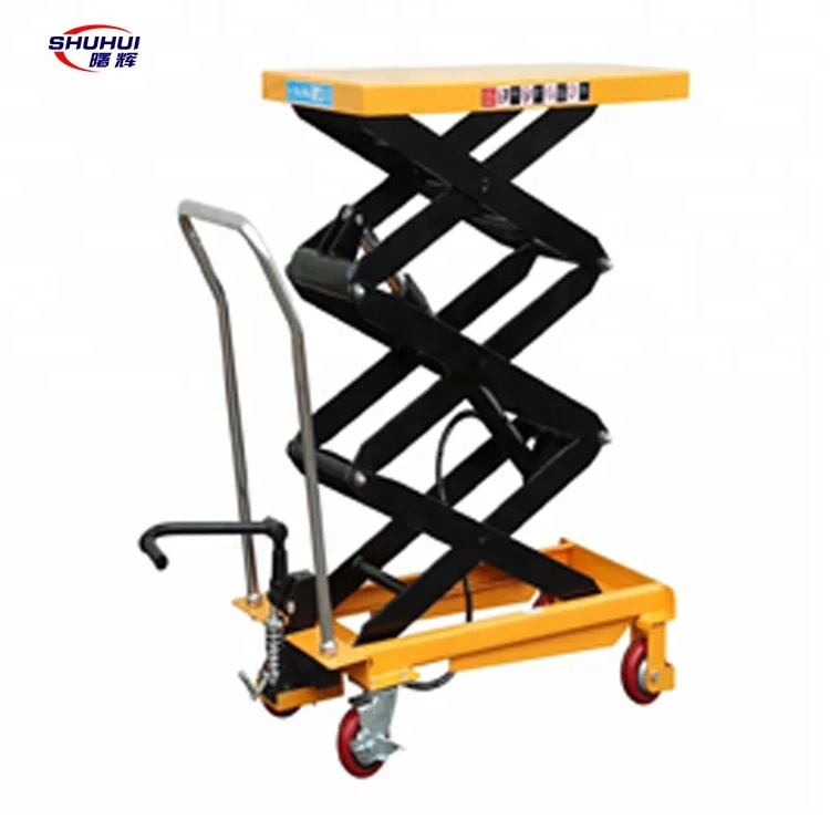 500KG PTH series three scissors type foldable manual hydraulic scissor lift platform lift table
