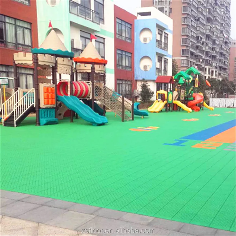 Eco-Friendly safe food grade PP material elastic interlocking kindergarten playground plastic floor mat