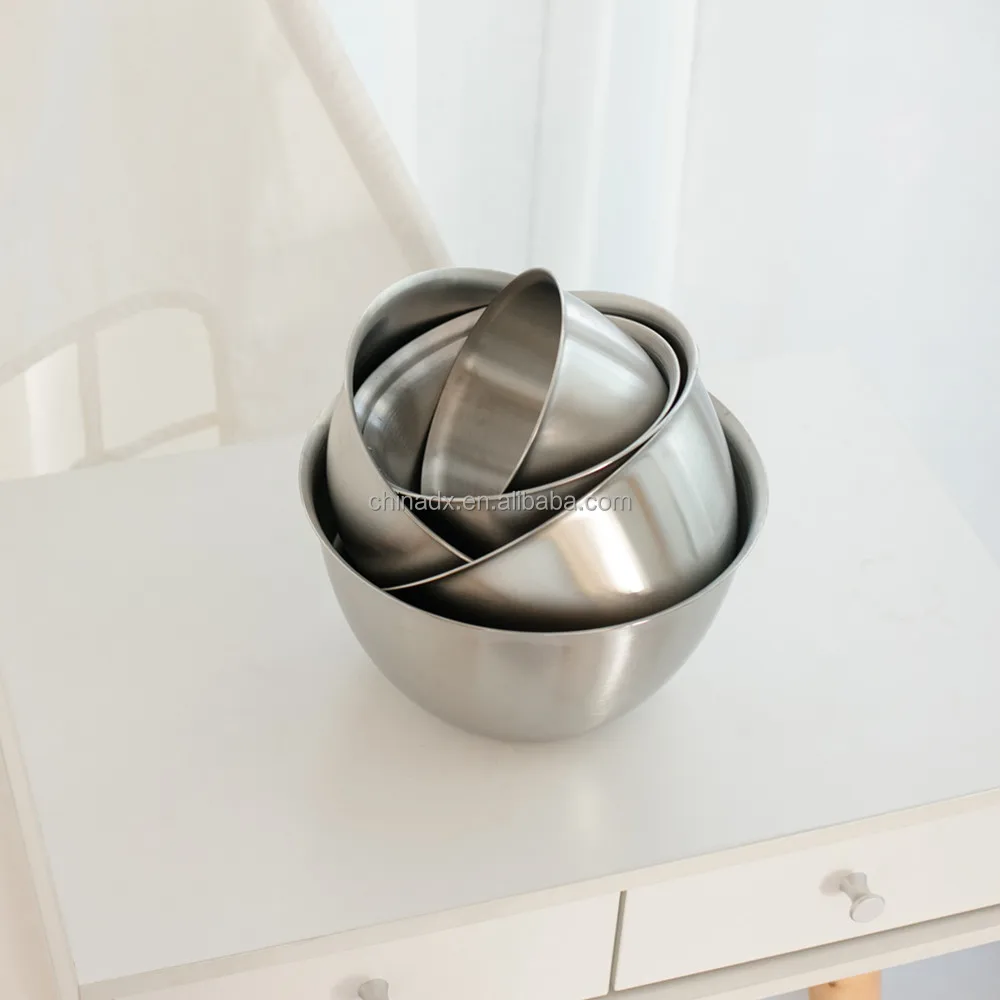 6 шт. Штабелируемая миска для смешивания из нержавеющей стали