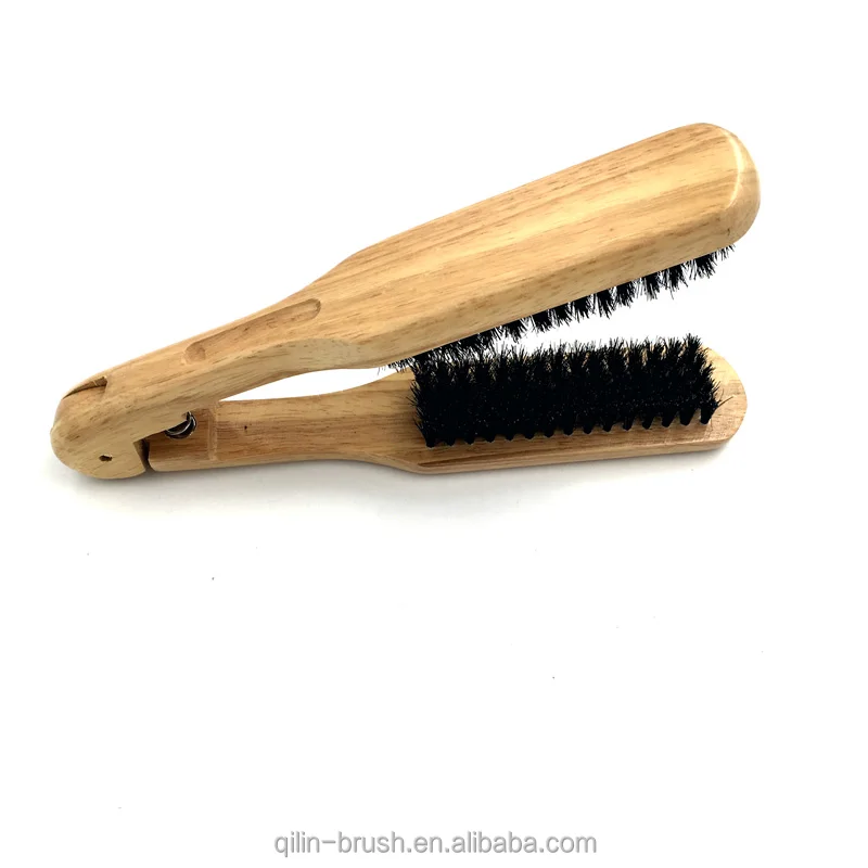 Новое поступление, деревянная Лазерная керамическая щетка для выпрямления волос, выпрямитель для волос с щетиной кабана, щетка для выпрямления волос с ЖК-дисплеем