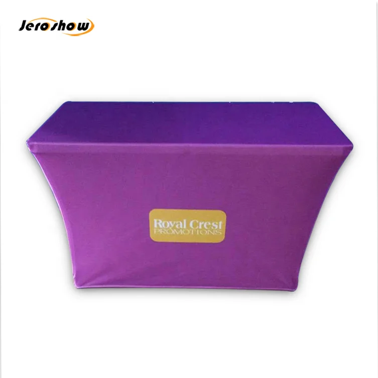 Wholesale Polyester 6ft 8ft Trade Show Custom Printed Standard Stretch Table Cover Exhibition Table Cloth