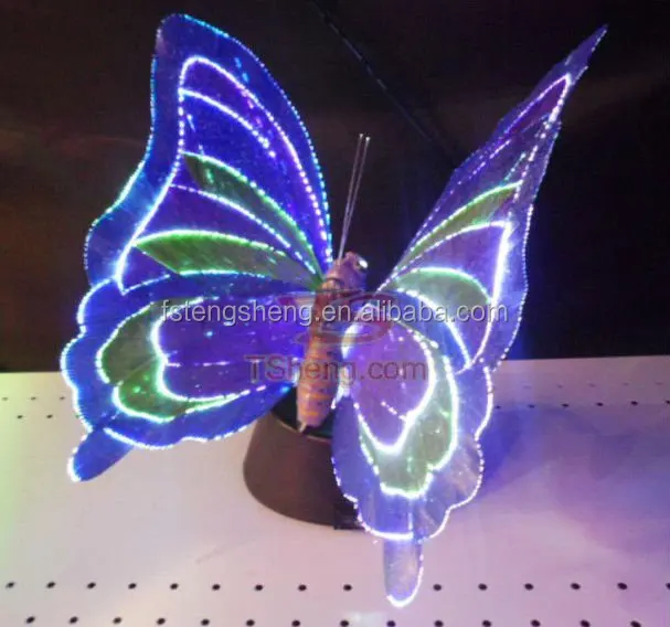 Indoor led butterfly wings led lighting fiber optic butterfly decoration lamp led animal light artificial handmade