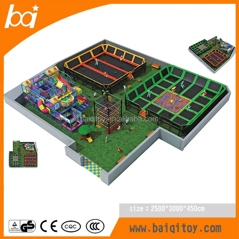 Small trampoline foam pit area Free Jump Sky zone Trampoline Park Bouncing Bed
