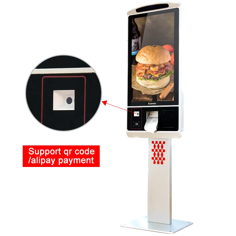 32Inch Touch Screen Payment Machine kiosk With Thermal Printer And Qr Code Scanner
