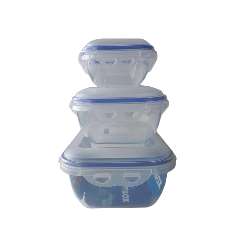 Plastic Food Storage Containers 3 Piece Set Kitchen Meal Prep Microwavable Freezer and Dishwasher Safe Food Storage Container