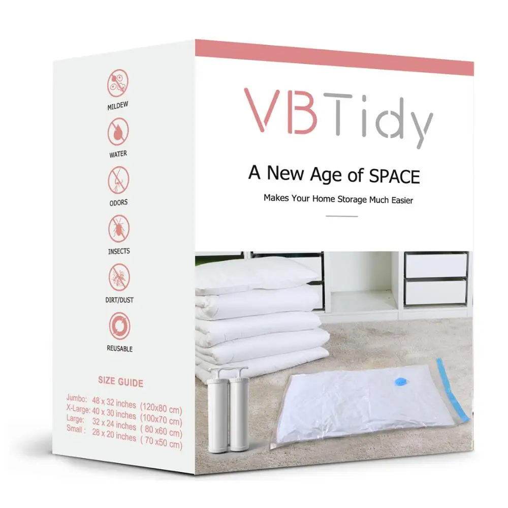 Factory best large space saver storage vacuum compressed bag for pillow blanket