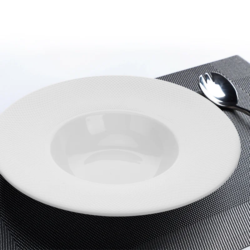 Hotel Kitchen Dinner Buffet Chaffing Dish Soup Plate for catering,  New Design Porcelain Tableware Restaurant Plates&