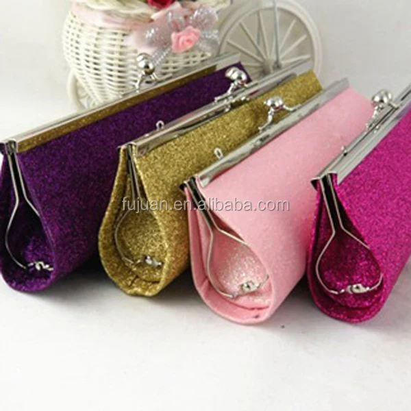 
Romantic Solid Colors Hard Material Bright Powder Cylinder Shape Metal Frame Clutch Bag Women Leisure Bag 