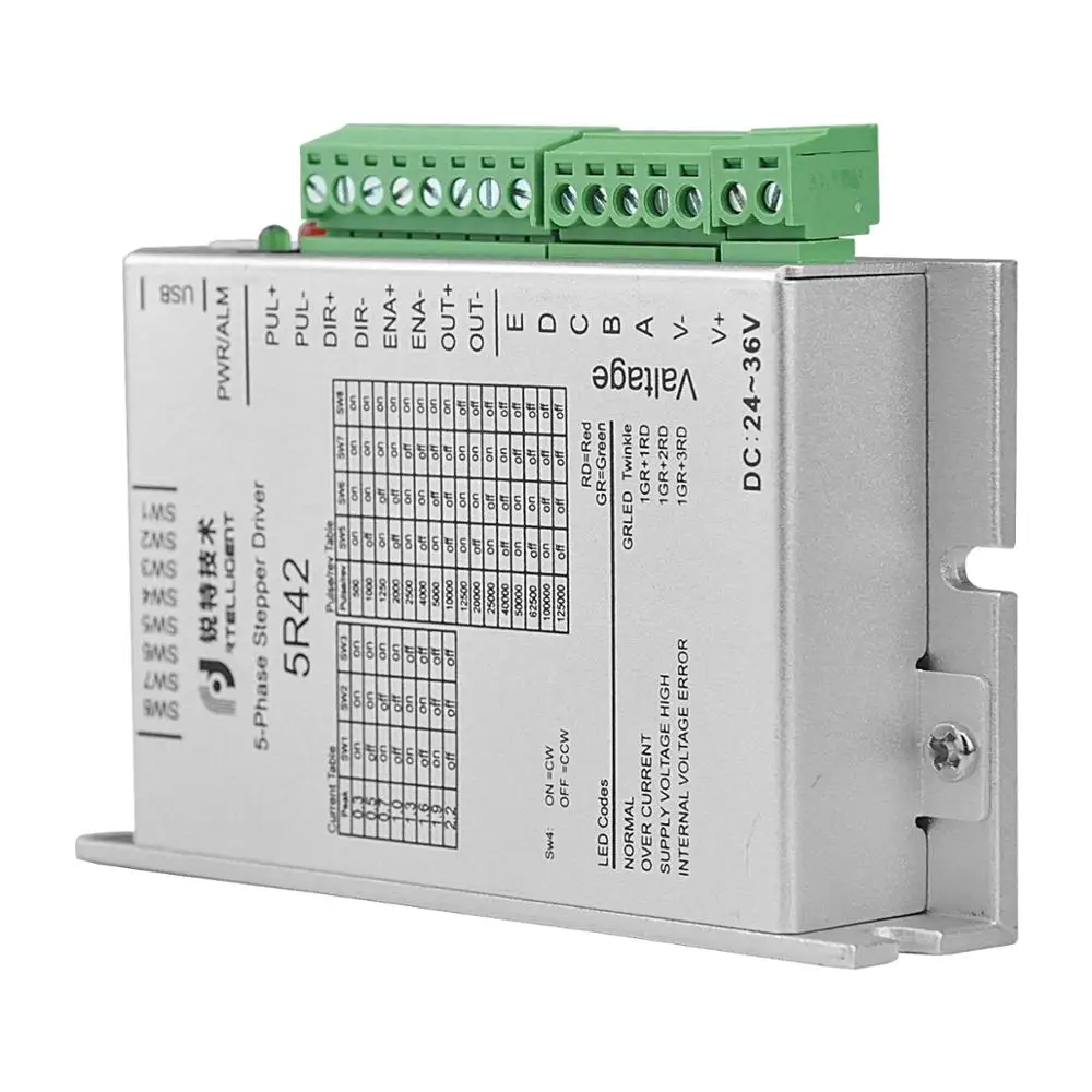 Rtelligent 5 фазы микро-драйвер шагового двигателя Нема 17 (Национальная ассоциация владельцев электротехнических предприятий) 0,3-2.2A