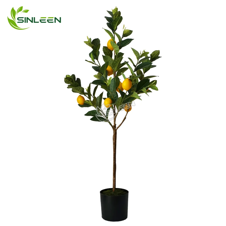 Made In China Indoor Decor Bonsai Artificial Fruit Plant Plastic Lemon Tree