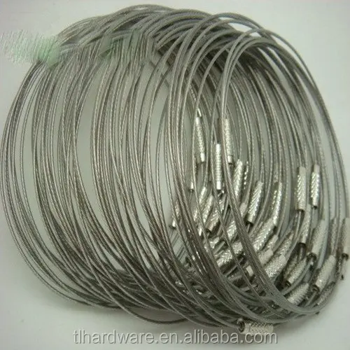 Key Ring Keychain Aircraft Cable Wire Stainless Steel Gear