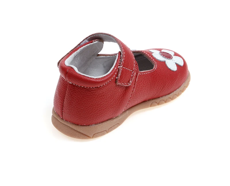 Red flora genuine leather mary jane princess baby  girl casual shoes for spring autumn