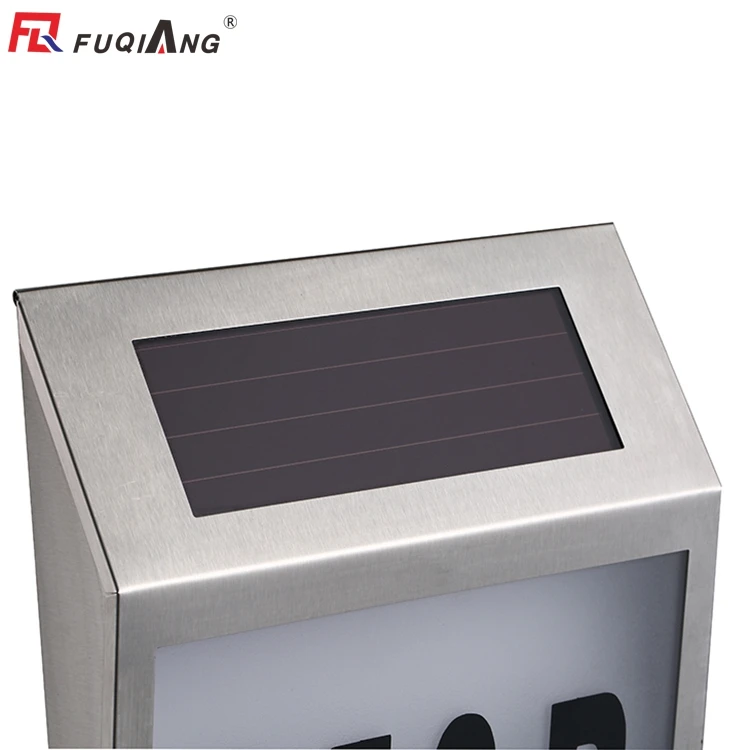 Stainless steel 2 pcs LED 0.2W  solar power house number light