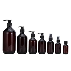 amber plastic bottle 100 150 ml 200 250 300 500 ml hand washing liquid bottle empty 1 liter plastic shampoo lotion pump bottles