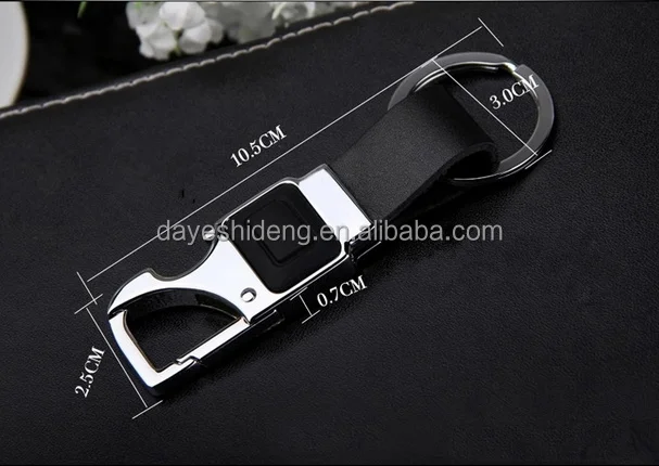 Multifunctional car key Chain Leather Alloy car key ring with small light for Lincoln Mazda Hyundai Cadillac Lexus Mitsubishi