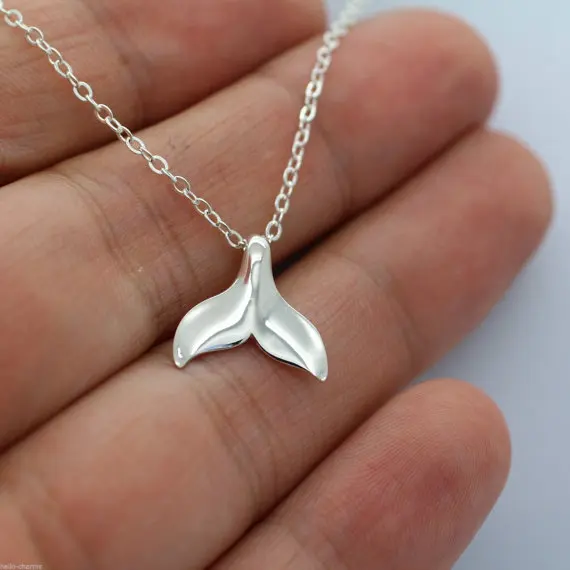 Necklace Sterling Silver Ocean Jewelry Whale Tail Charm S925 Necklace