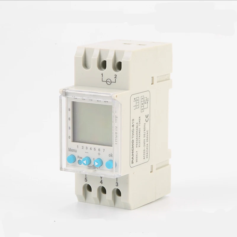 THC-810 20A Multi-function Programmable 20A Time Switch Time Controller AHC810 Rail Type European Type Time Controller