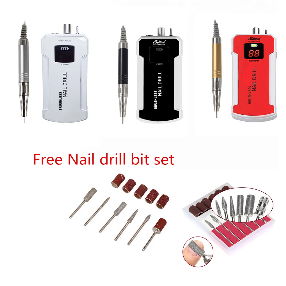 Brushless Motor Nails Art Equipment Machine Rechargeable Nail Drill For Manicure pedicure