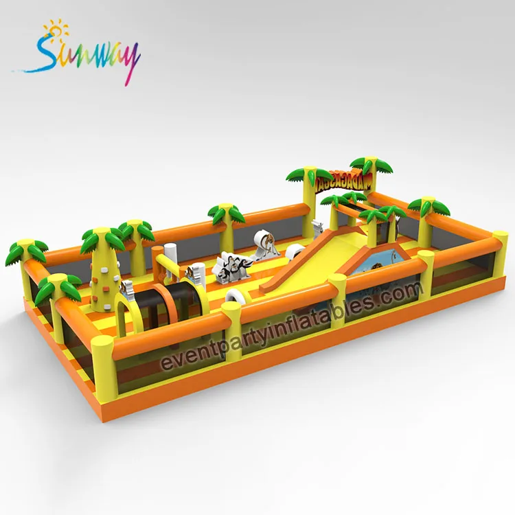 Customized Tree Inflatable Bouncer With Slide Bouncy Jumping Station Play Land