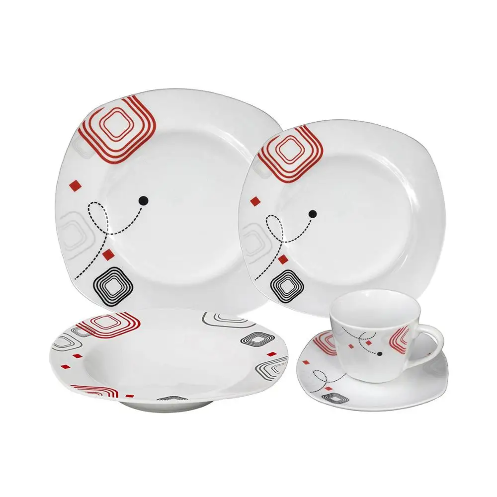 Europe Style Dinner set! 30pcs square porcelain dinnerware set, fine porcelain dinner set with design
