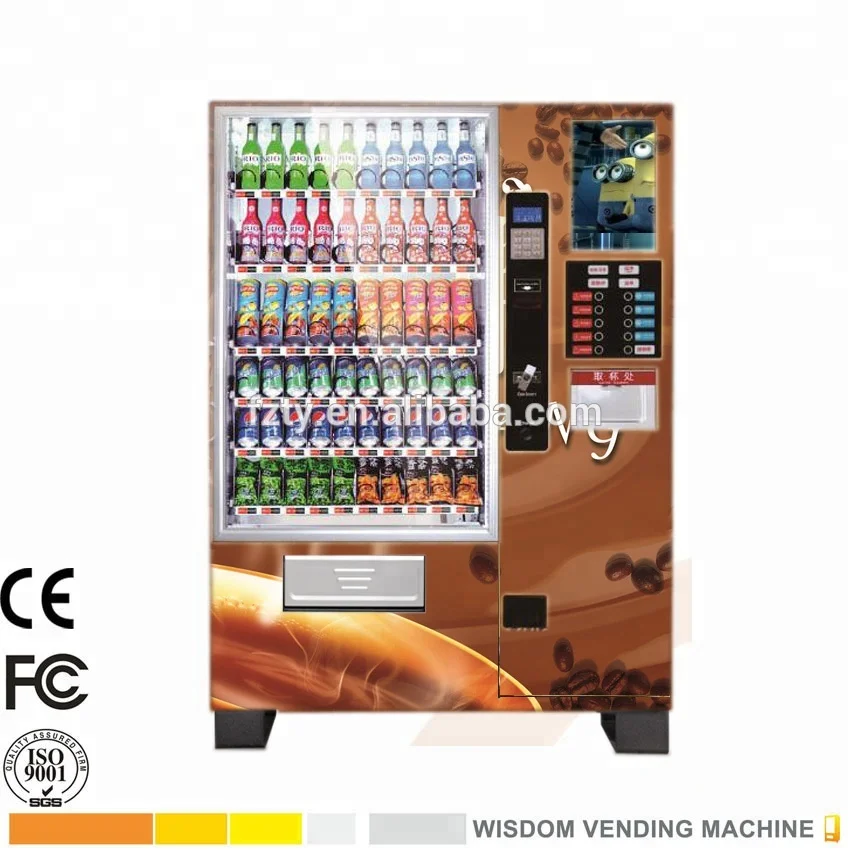 Hot and cold food and coffee dispenser vending machine