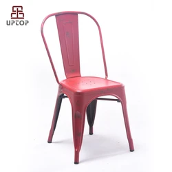 (SP-MC035) Industrial antique armless stacking metal dining chair for restaurant