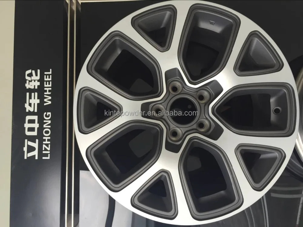 Glossy grey and black Powder Coating and top clear coating for Alloy Aluminum Wheel-hub car rim
