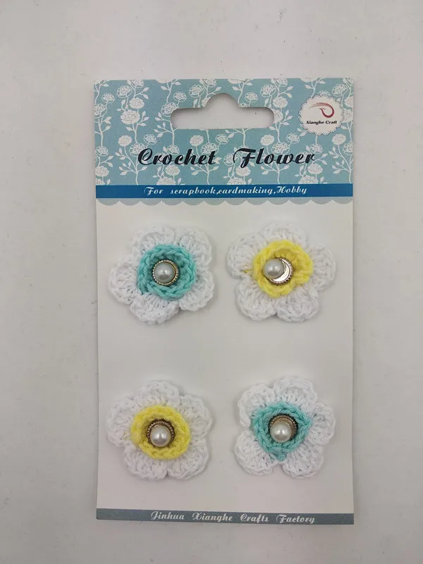 Free sample handmade crochet flower for garment decoration