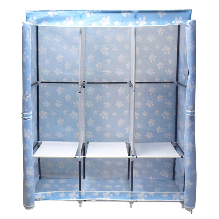 Children Huge size with side pockets non-woven fabric portable bedroom wardrobe colour