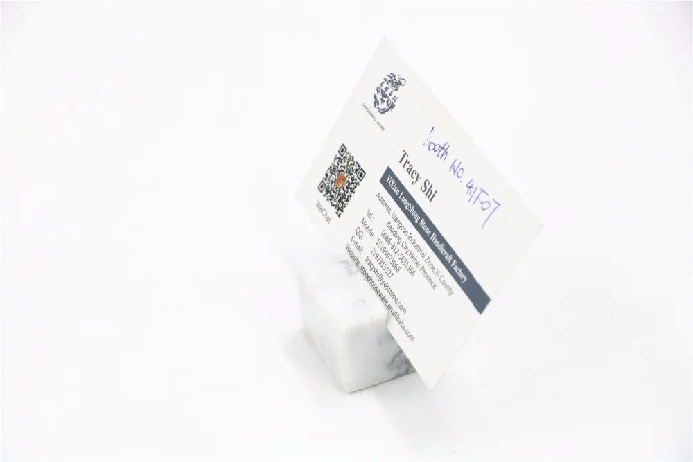 Hot selling New Design Natural Marble Business Card Clip / business name card holder