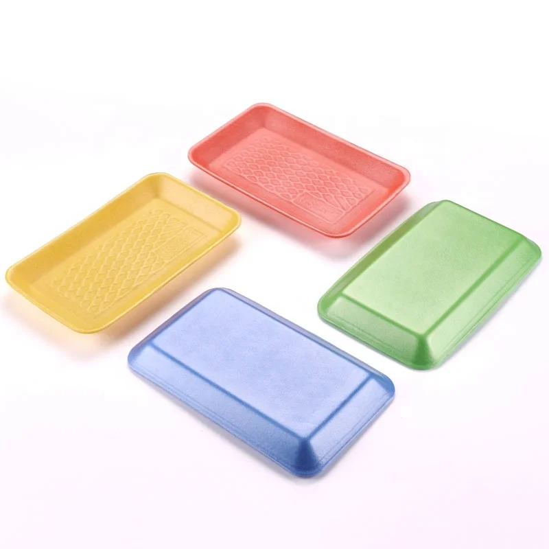 
17*10cm Disposable foam tray packaging ps material for party wedding plate or supermarket frozen meat food Multi-color support 