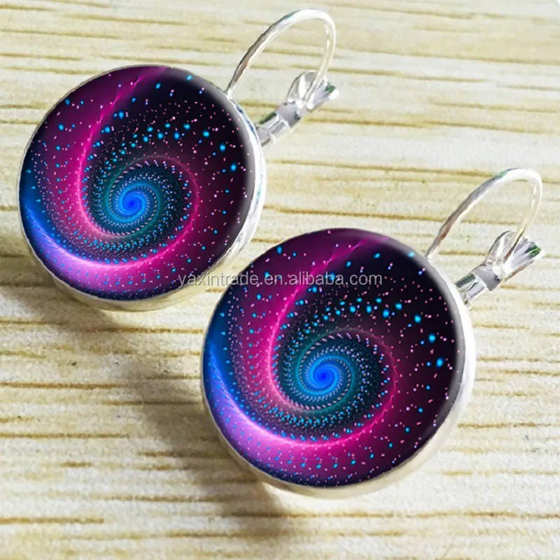 Hot sale on Alibaba mandala jewelry women fashion starry earrings vintage handmade glass earring