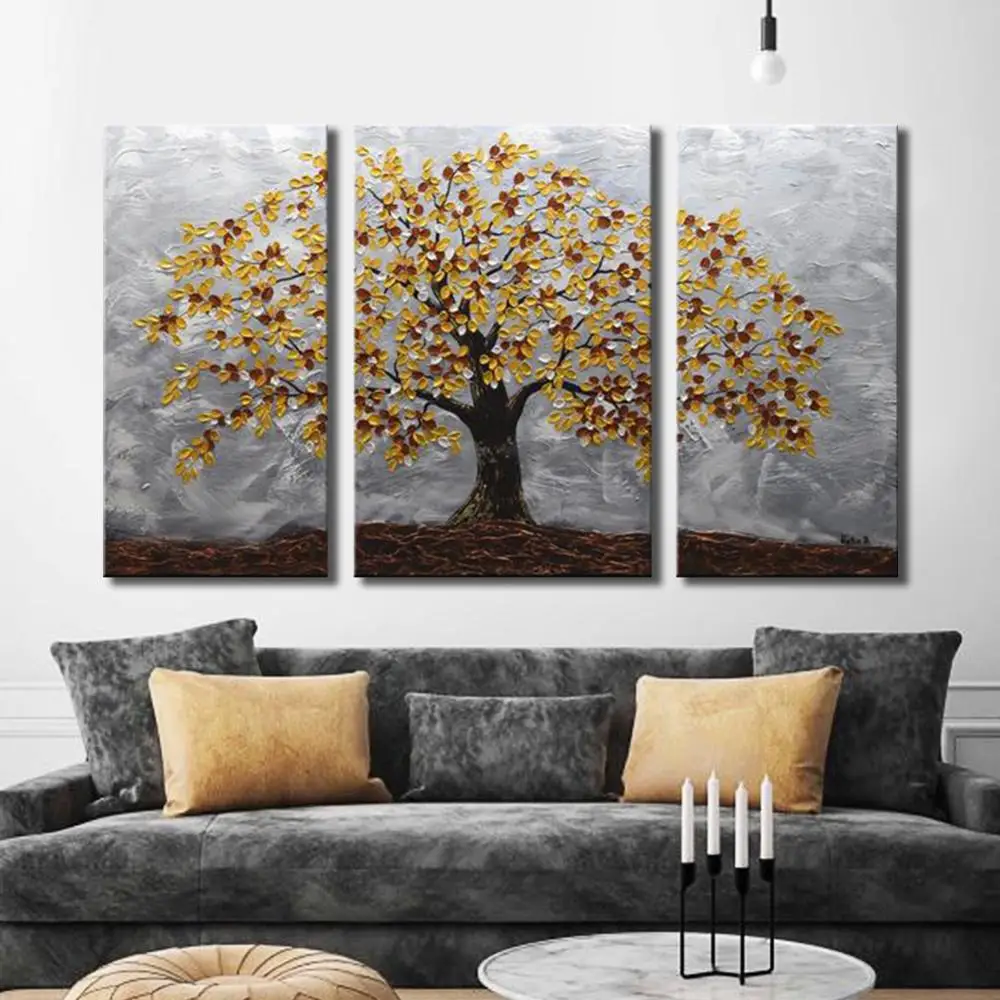 
Heavy Texture Handmade Landscape Flower Tree Abstract Modern Art Painting on Canvas 