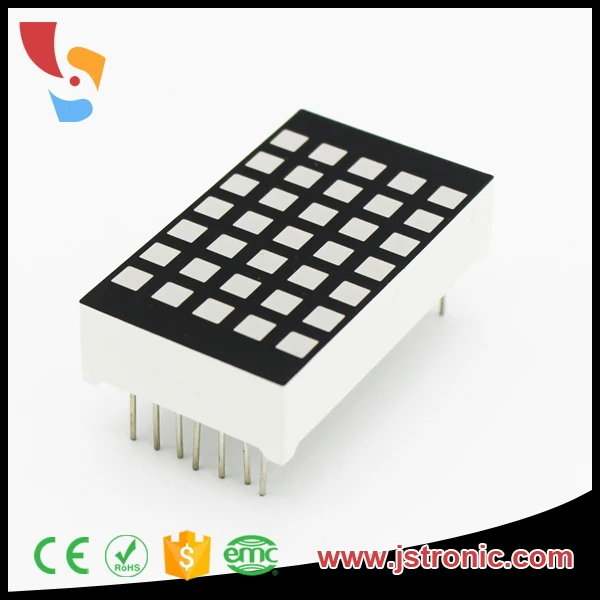 Jstronic 1.2 inch JSD-12257AUA amber 3mm Square 5x7 led dot matrix 7x5 display