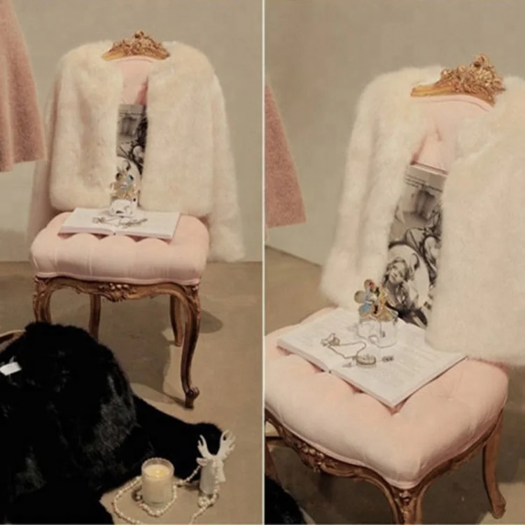 
wholesale faux short fur jackets kids girls winter warm coat 