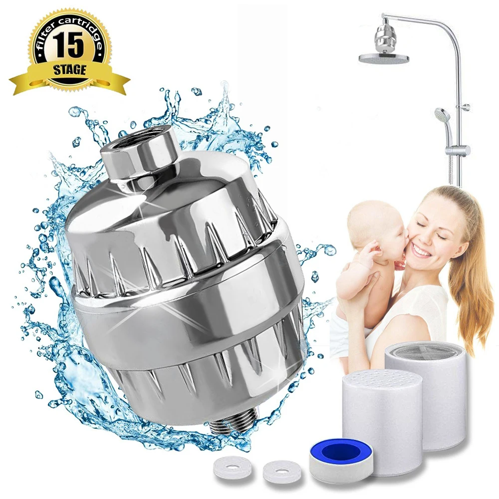 
Amazon hot sell brass electric kids shower head filter with 12 or 15 stage cartridge with branding supports  (60761485898)