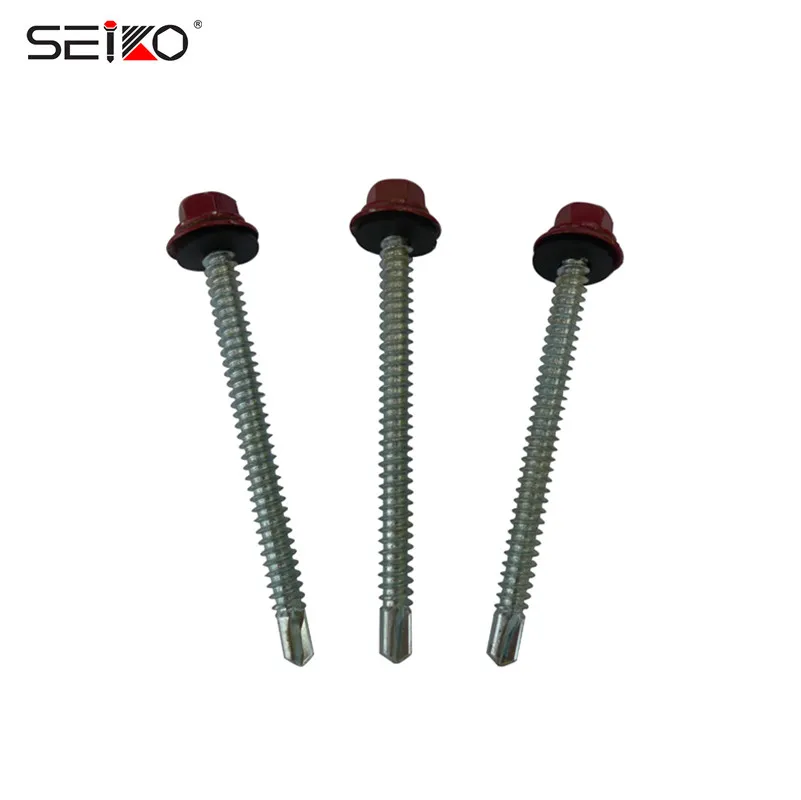 
Painted Hex Washer Head Reduced Point Self Drilling Roofing Screws 