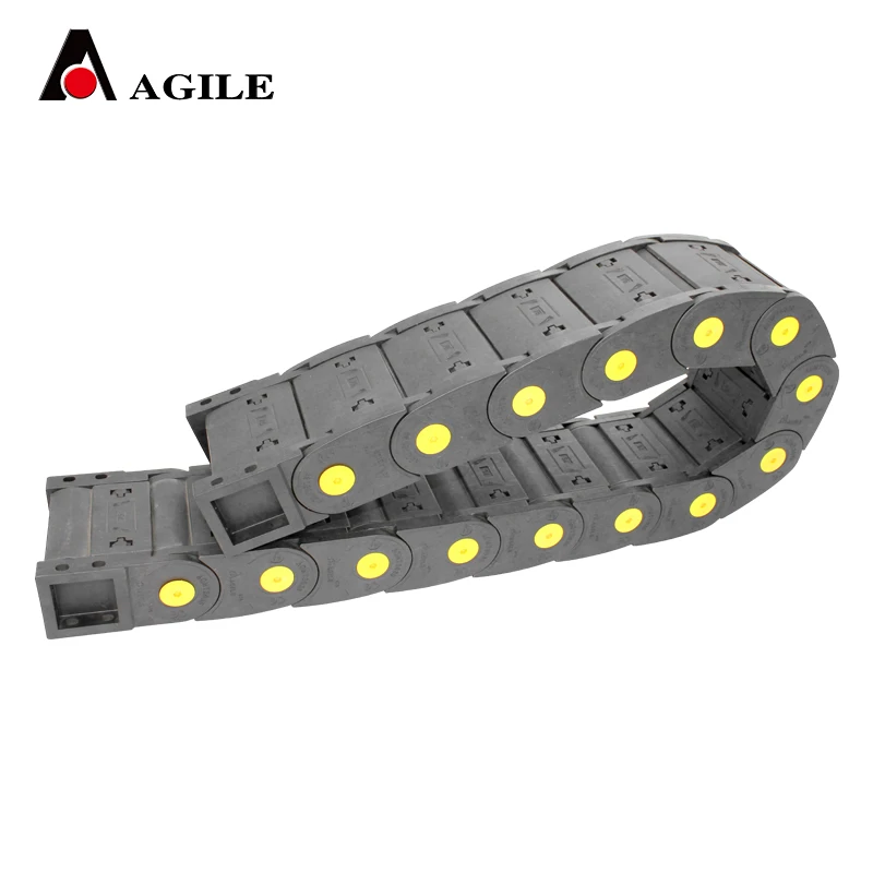 
35*75 MTS series reinforced nylon cable carrier with yellow pin 