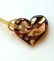 wholesale handmade Heart Shape eye flat round glass pendant necklace with leather cord chain