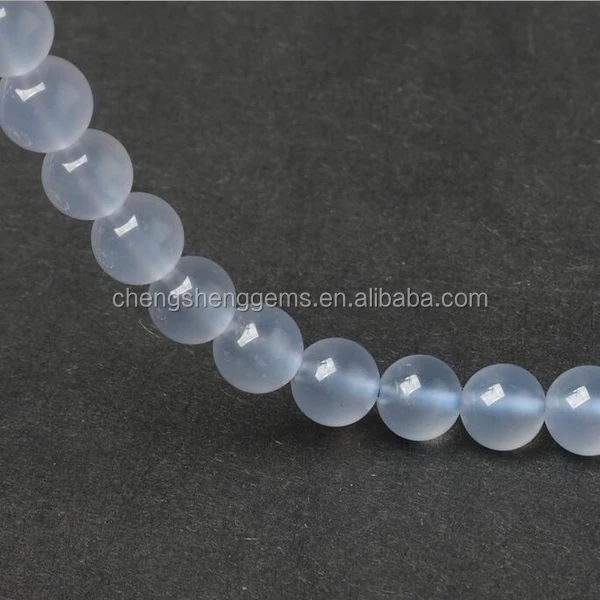 Высокое качество дорогой класс 10 мм натуральный синий халцедон для ювелирных изделий