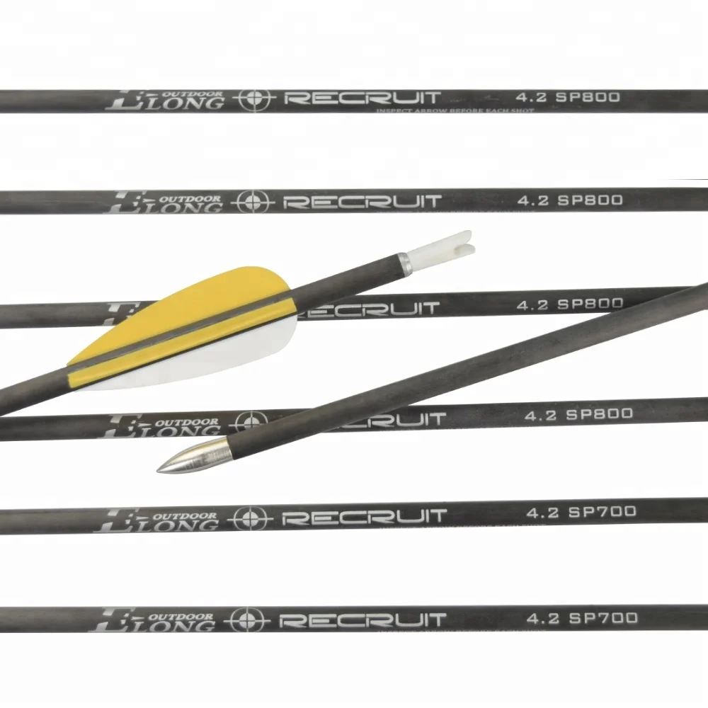 100% Carbon Arrow for Sale Plastic Vane 4.2mm High Quality Shooting Bow and Arrow