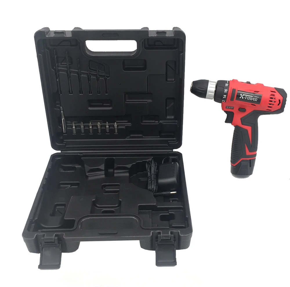 KCD322-C13B 12V lithium battery power cordless drill kit with 13pcs BMC package high quality manufacturer electric tool set