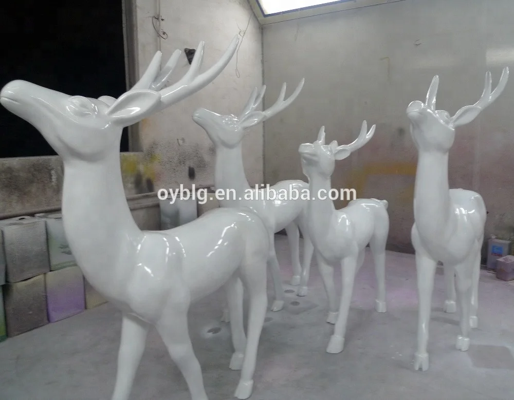 Хорошее качество, водонепроницаемая фигурка оленя из стекловолокна в натуральную величину для Рождественского украшения