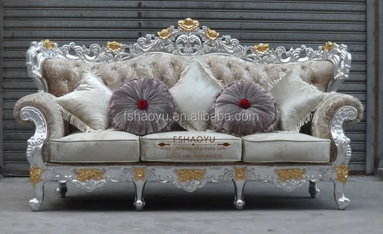 new design high quality arab sofa, royal wooden fabric traditional sofa
