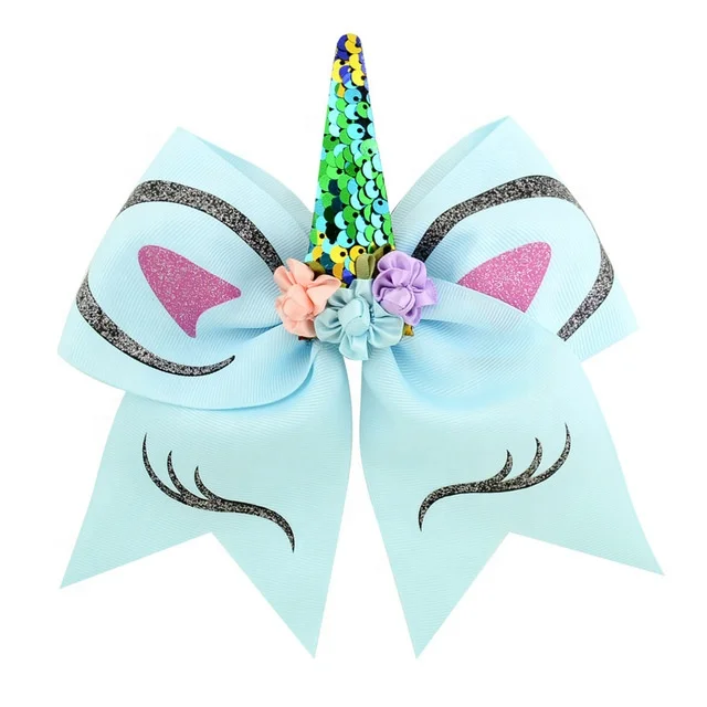 
Wholesale Ready To Ship 7 inch unicorn Bows Child Fashion Hair Accessories jojo hair bow s;eep unicorn Jojo Bow 