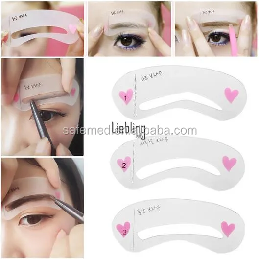 3 Styles Grooming Brow Painted Model Stencil Kit Shaping DIY Beauty Eyebrow Stencil Make Up Eyebrows Styling Tool