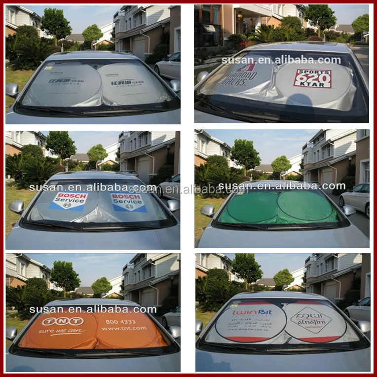 
Novelty sunshade for car silver polyester sun shade 